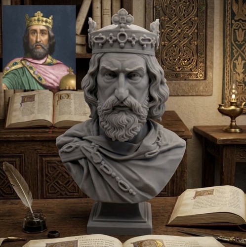 Charlemagne bust statue - statue,