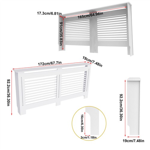 92cm tall white radiator - 92cm,