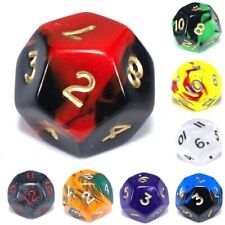 D12 Poly Dice (Select Colour) . 12 Sided RPG DND Dungeons and Dragons DM D&D