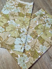 Fabric Remnants X2 Bundle 1970's Hibiscus Flower Power Retro MCM Vintage hippie