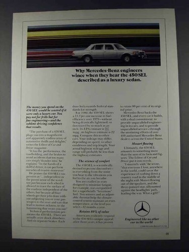 1980 mercedes benz 450 - sel, ad