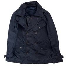 Polo Ralph Lauren Double Breasted Rain Pea Coat Jacket Utility Mac Navy L