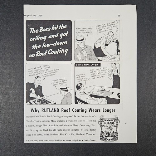 1938 rutland tar roof - 1938, no-tar-in