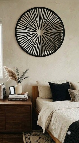 Black wood wall art - wall, mirror