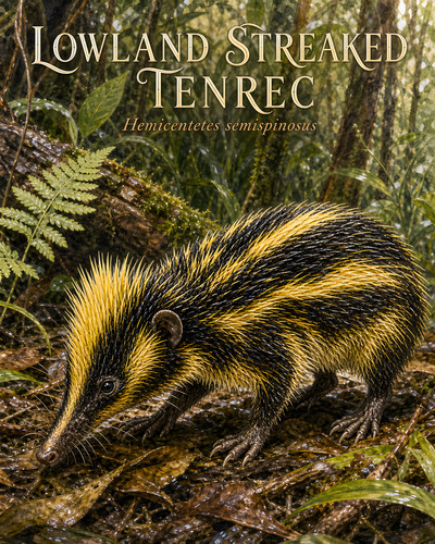 Lowland streaked tenrec - tenrec, with