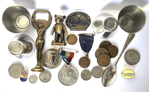 Vintage coins medals - coins,, metal