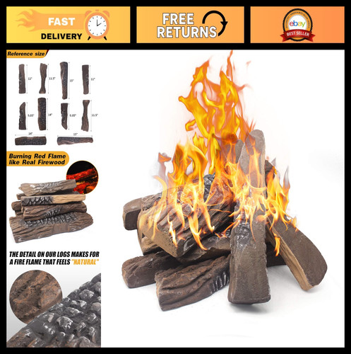 Large ceramic gas fireplace - large,