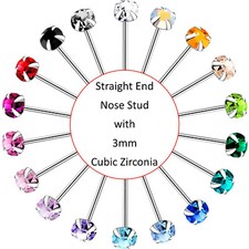 Straight Nose Stud | 3mm Claw