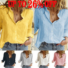 Women Cotton Linen Plain