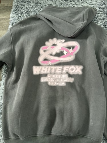 White fox hoodie - size, s/m