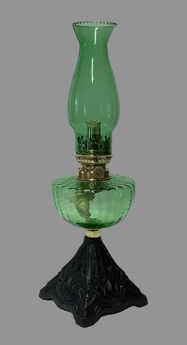 Antique oil lamp green - ,