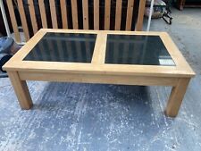 Natural Bown Wooden Coffee Table With Granite Top and Detachable Legs