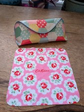 Used Cath Kidson Trifold Folding Glasses Case Plus Floral Cloth Cleaner