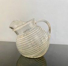 Vintage American Anchor Hocking Manhattan ribbed glass pitcher exc condition