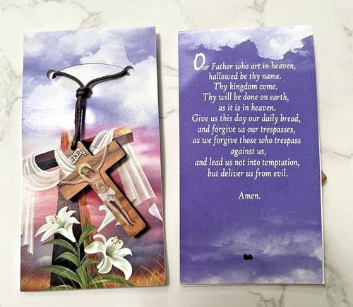 Wooden crucifix pendant - wooden,