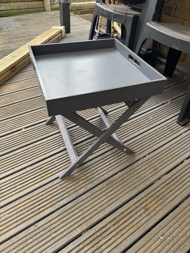Grey wooden folding table - wooden,