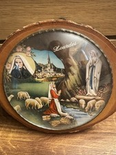 Vintage Our Lady Lourdes St Bernadette Religious Icon Catholic Hanging Ornament
