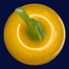 Yellow Apple Fruit Hand Blown