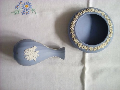 Blue wedgewood vase - vase,, and