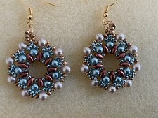 NEW HANDMADE PEARL BEADED HOOP