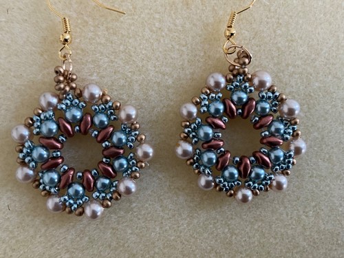 New handmade pearl beaded hoop - new,