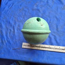 1  Vintage Fishing net  Float Bouy Green Hard Plastic nautical garden display 