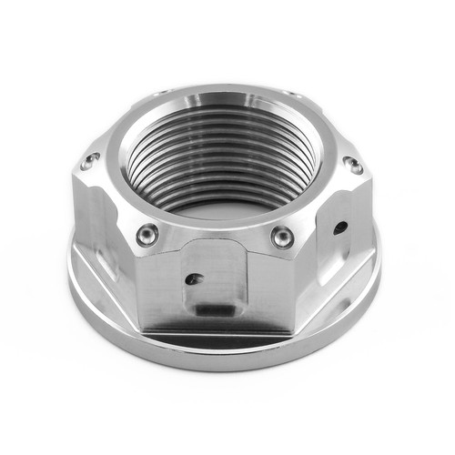 Titanium flanged axle - axle, nut