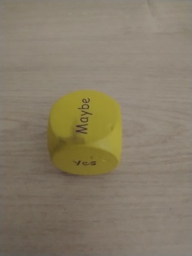 Yellow wooden decision maker - wooden,