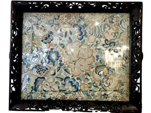Qing chinese silk embroidery - silk,