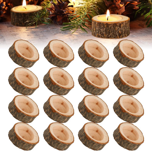 Wooden tealight candle holder - wooden,