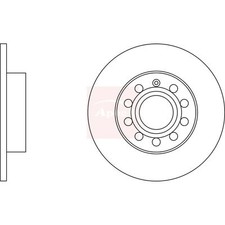 2x Brake Discs Solid For VW
