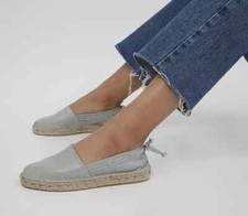 Office Duckegg Blue Green Leather Finley Espadrille Shoes EU 40 UK 7 VGC Bow