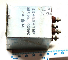 WW2 R1155 receiver - Block Capacitor  2.5 + 2.5 + 1 MFD - Empty  Case