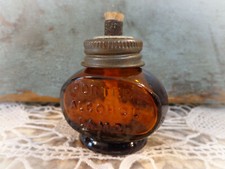 vintage amber brown glass bottle Porter alcohol lamp RARE