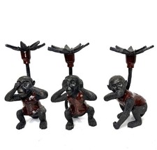 3 Wise Monkeys Candleholders