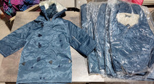 Job Lot x 6 New Vintage Blue Infants Snorkel Parka Coats Fur Hood Retro 20,22