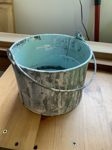 Vintage galvanised tin - galvanised,