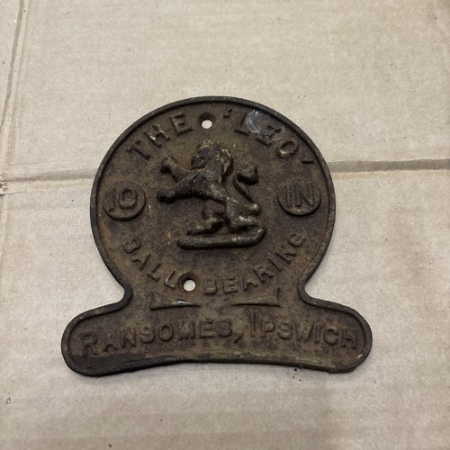 Ransomes cast iron badge for - ransomes,