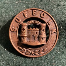 Suffolk. Regiment Helmet Plate Centre 1890-1900 brass. Ae43