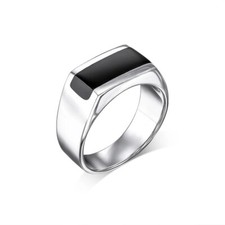 Silver and black onyx men - black, men's