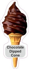 Ice cream van sticker Chocolate Dipped Cone whippy choc topped stickers decals