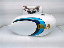 YAMAHA Rd350 Lc 1980-1981 WHITE PAINTED STEEL GAS FUEL PETROL TANK +CAP