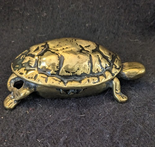 Vintage brass tortoise - tortoise, trinket