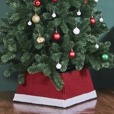 Christmas Tree Skirt Red White