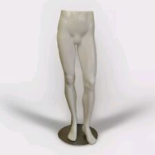 Male Gloss White Mannequin Legs With Metal Base .
