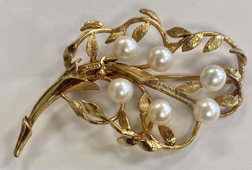 Vintage pearl leaves cluster - pearl,