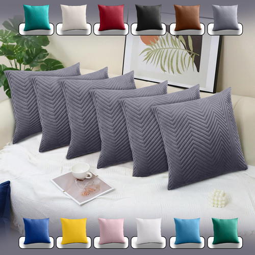 Quilted filled velvet cushion - filled,