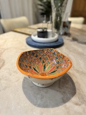 Hand-Painted Clay Bowl –