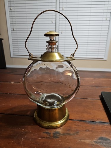 Vintage brass glass musical - brass/glass,