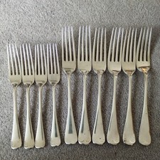 Vintage 10 Silver Plate Old English EPNS Forks Cutlery 